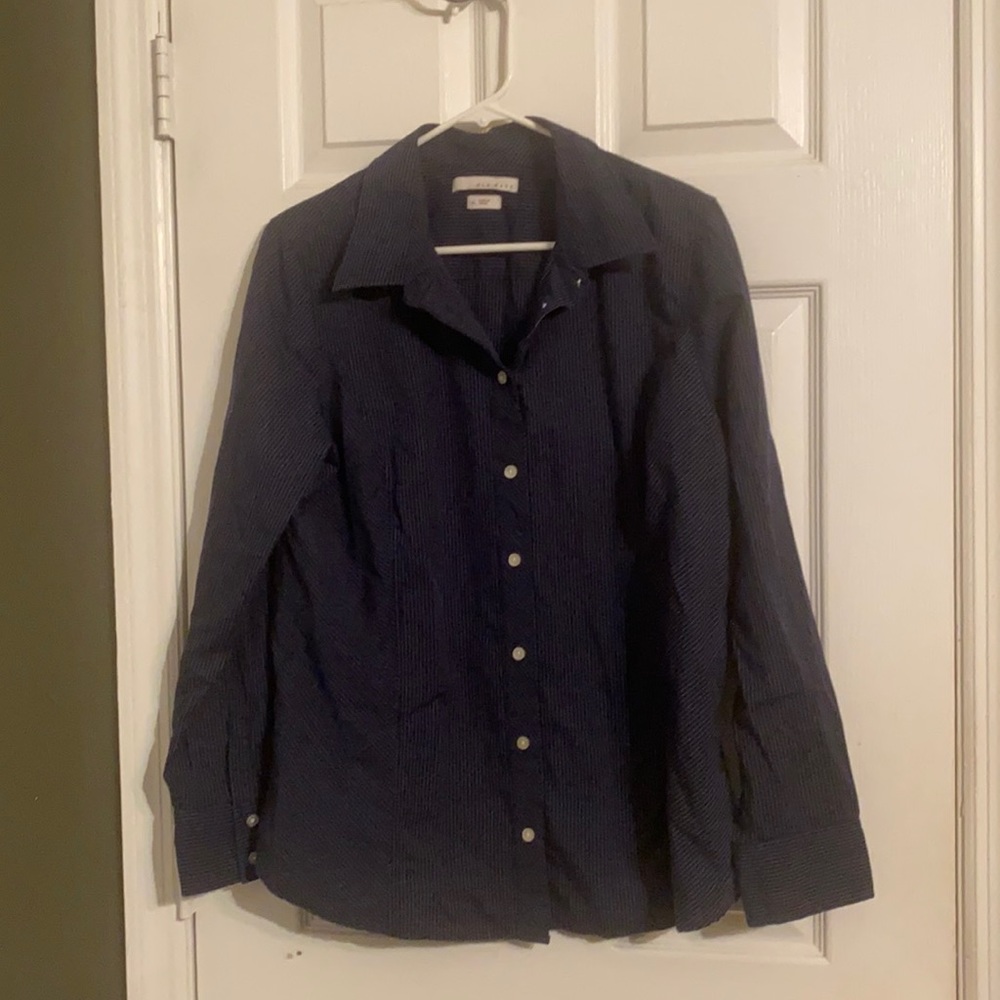 Old Navy Blue And White Button Down Top